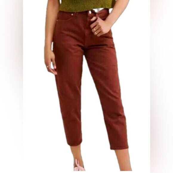 NWT EDWIN Women’s Jeans Anthropologie Anderson Ankle Spice Brown - Size 25 - Picture 1 of 8